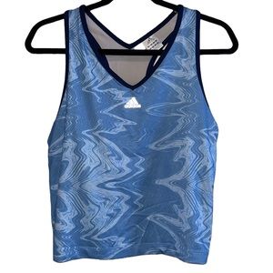 Blue White Marbled Racerback Tank Top (XL)